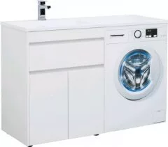 фото Тумба с раковиной Aquanet Токио 130 L белый (напольная, 1 ящик, 2 дверцы) арт. 00239215 