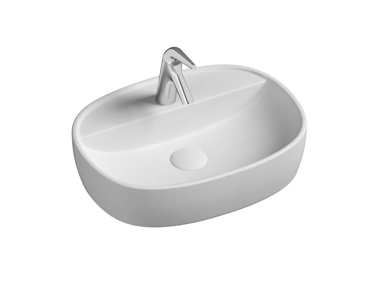 картинка Накладная раковина Ceramicanova Element CN6036 цвет белый 50х38 см 