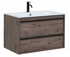 фото Тумба с раковиной Aquanet Lino 80 Дуб Веллингтон арт. 00271948 