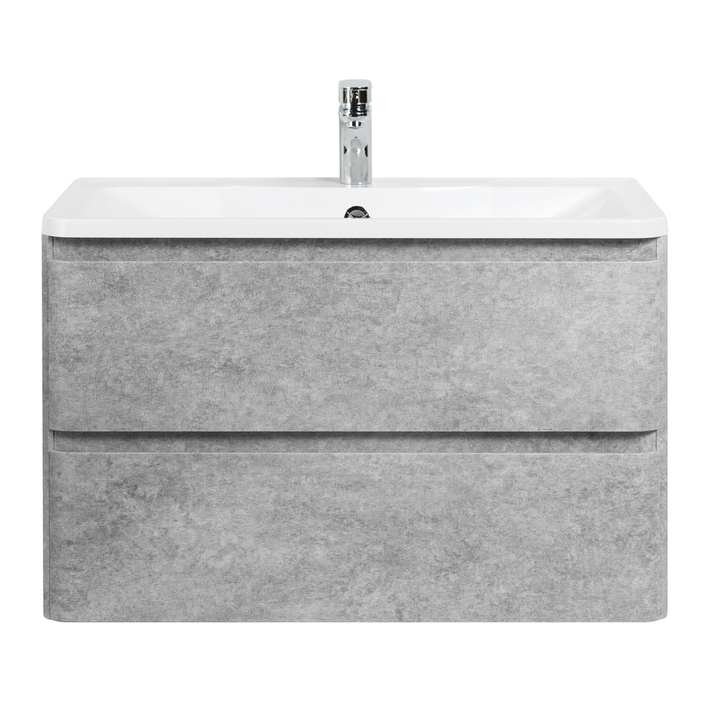 фото Тумба с раковиной подвесная BelBagno ALBANO 100 Cemento Verona Grigio, раковина белая 