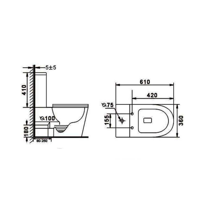 картинка Унитаз-компакт безободковый Esbano ALAGON-C Matt Black 