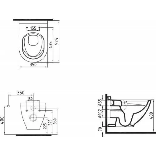 картинка Унитаз подвесной Bien HARMONY безободковый с функцией биде и гигиеническим покрытием, сиденье микролифт 