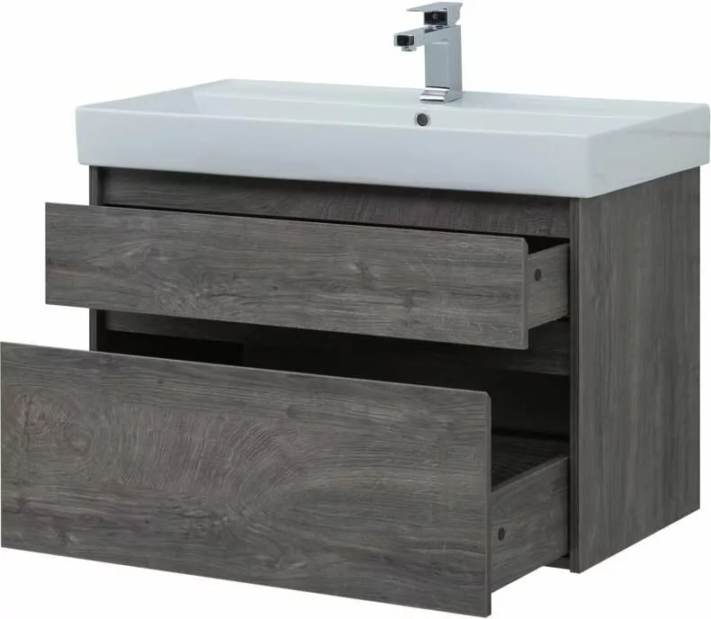фото Тумба с раковиной Aquanet Nova Lite 90 дуб рошелье (2 ящика) арт. 00245249 