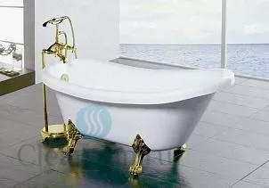 картинка Акриловая ванна Gemy G9030 A фурнитура золото 