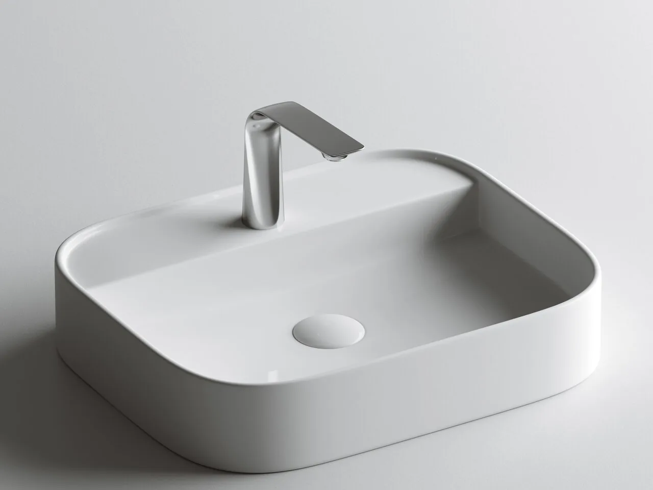 картинка Накладная раковина Ceramicanova Element CN6034 цвет белый 55х45 см 
