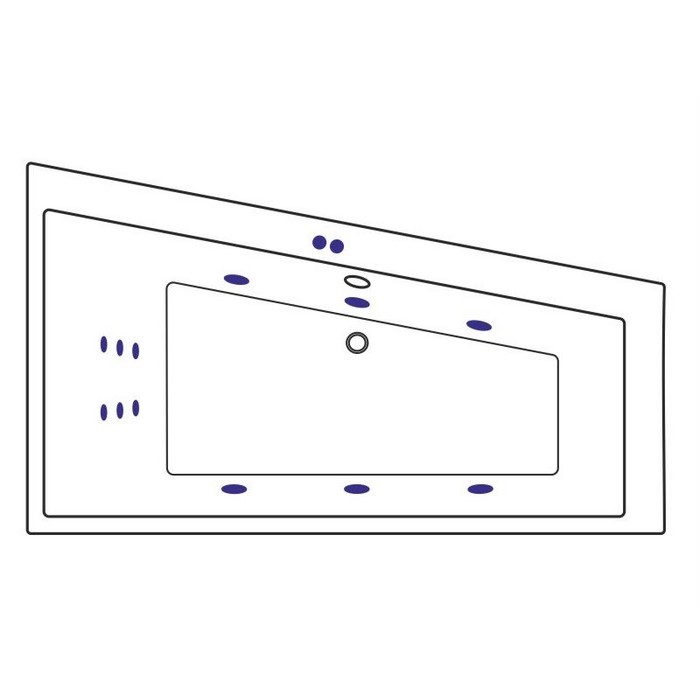 картинка Ванна EXCELLENT Sfera Slim 170x100 правая LINE золото 