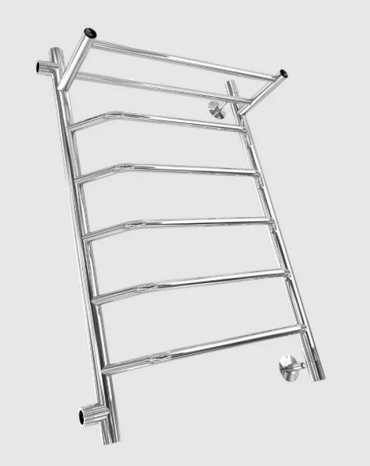 картинка Полотенцесушитель Двин FTE 50/50 Водяной полн.высота 60 см. / 1"-1/2" К2 выход 1" слева Полированный (4627169560815) 