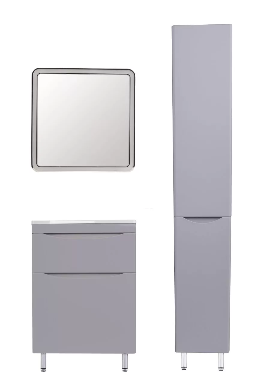 фото Тумба напольная Style Line Бергамо мини 60 2 ящика Люкс антискрейтч серый PLUS 