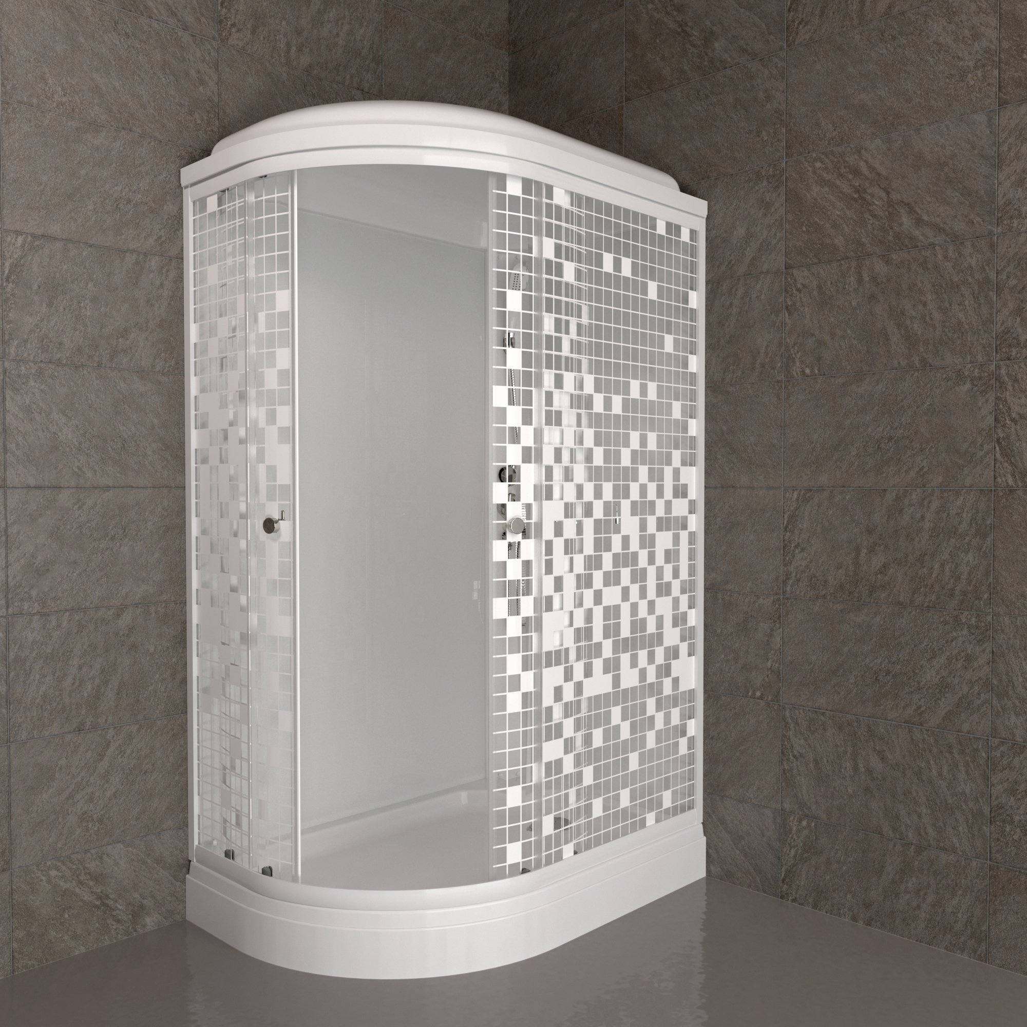 картинка Душевая кабина Triton Коралл А 120х80 правая мозаика 