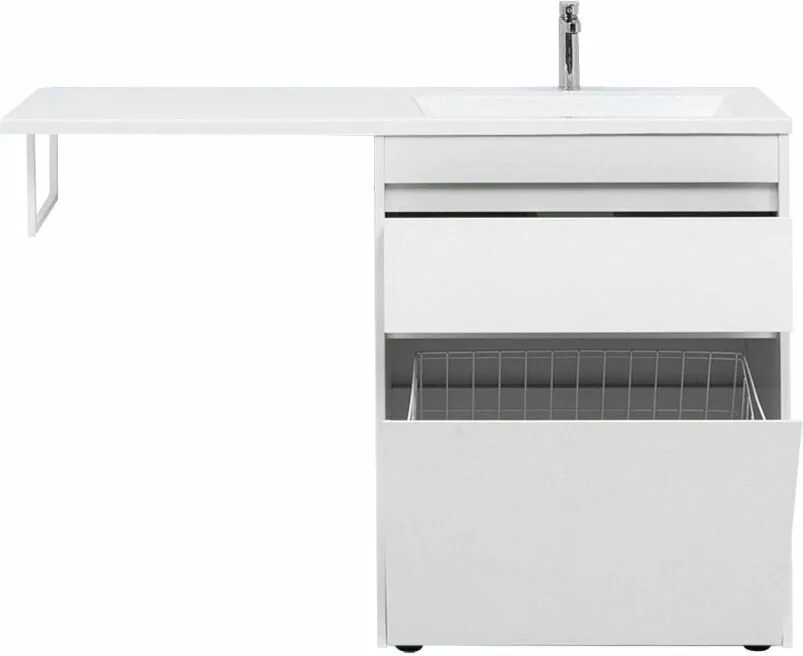 фото Тумба с раковиной Aquanet Токио 130 R белый (напольная, 1 ящик) арт. 00239303 