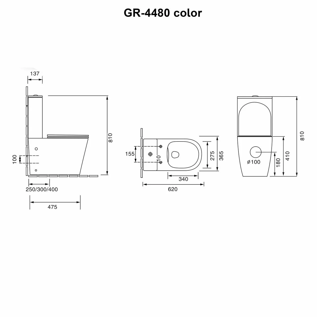 картинка Унитаз-компакт Grossman GR-4480MS Color безободковый, белый матовый 