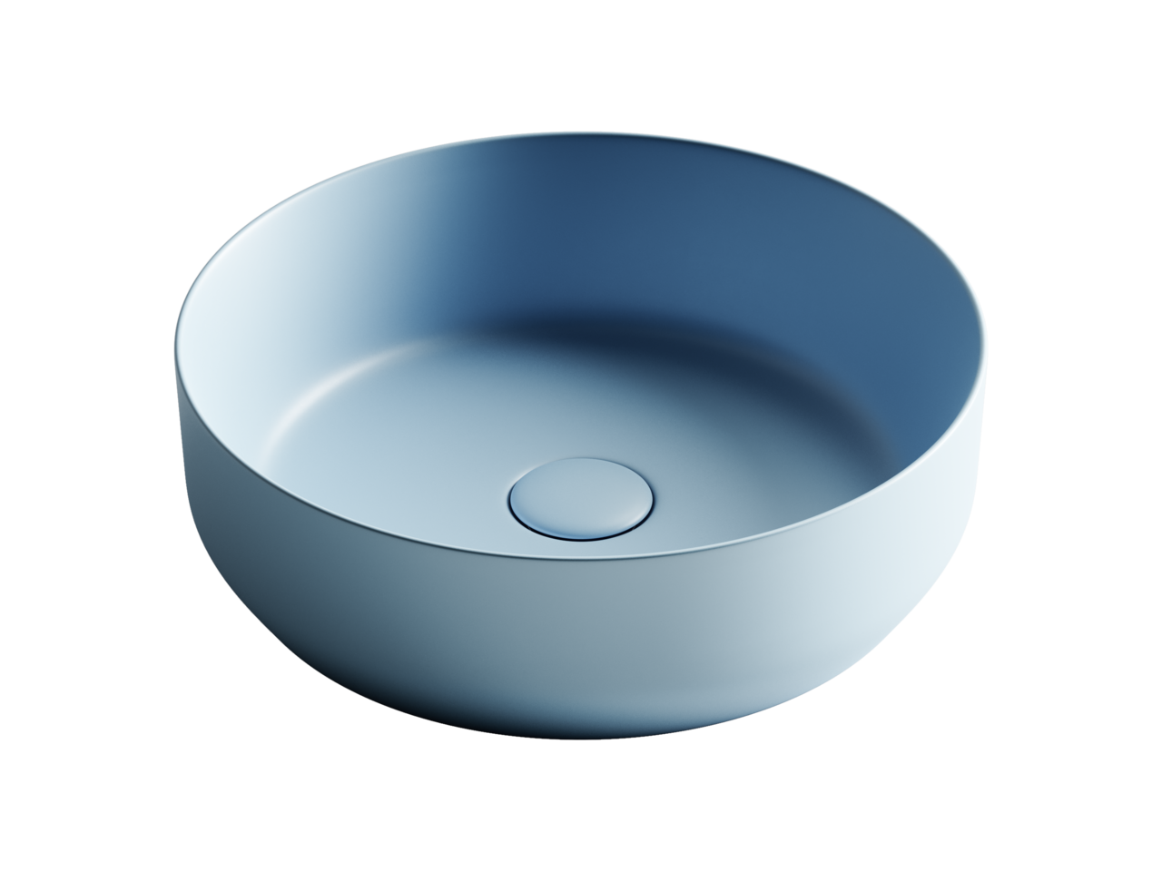 картинка Накладная раковина Ceramicanova Element CN6022ML цвет голубой матовый 39х39 см 