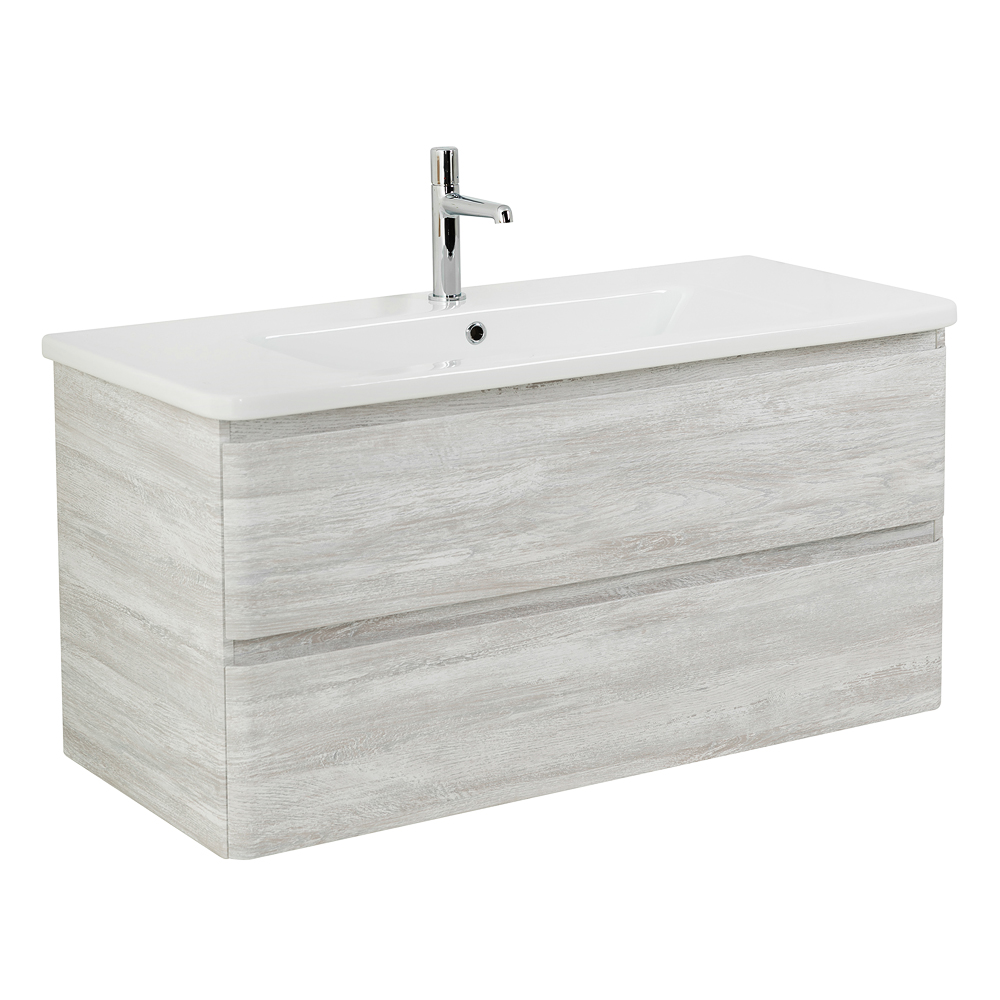 фото Тумба с раковиной подвесная BelBagno ALBANO-CER 105 Rovere Vintage Bianco, раковина белая 