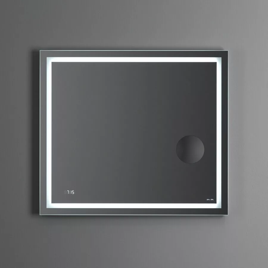 фото Универсальное зеркало AM.PM M91AMOX0803WG с контурной Led-подсветкой часами и косметическим зеркалом 80 