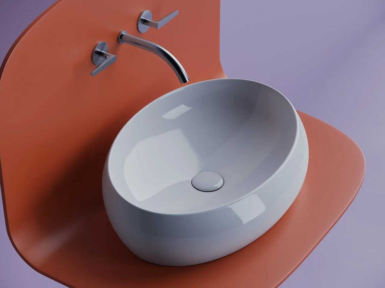 картинка Накладная раковина Ceramicanova Element CN5033 цвет белый 56х39 см 