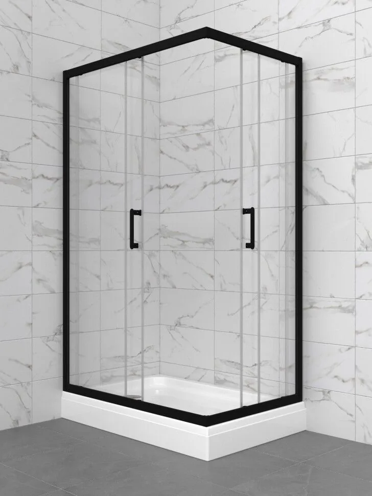 фото Душевое ограждение Triton Фикс-Блэк 120х90 прямоугольное 