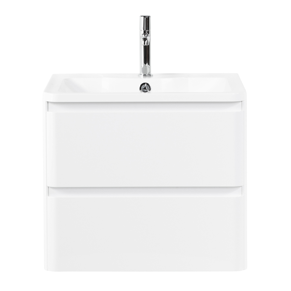 фото Тумба с раковиной подвесная BelBagno ALBANO 60 Bianco Lucido, раковина белая 