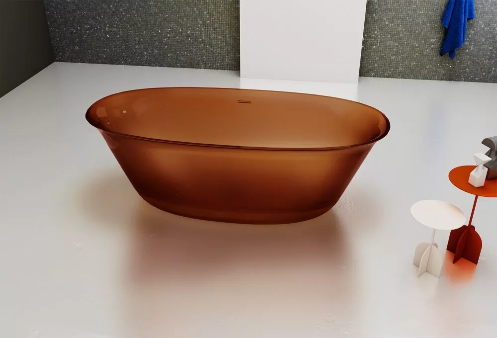 картинка Прозрачная ванна ABBER Kristall AT9707Opal коричневая 