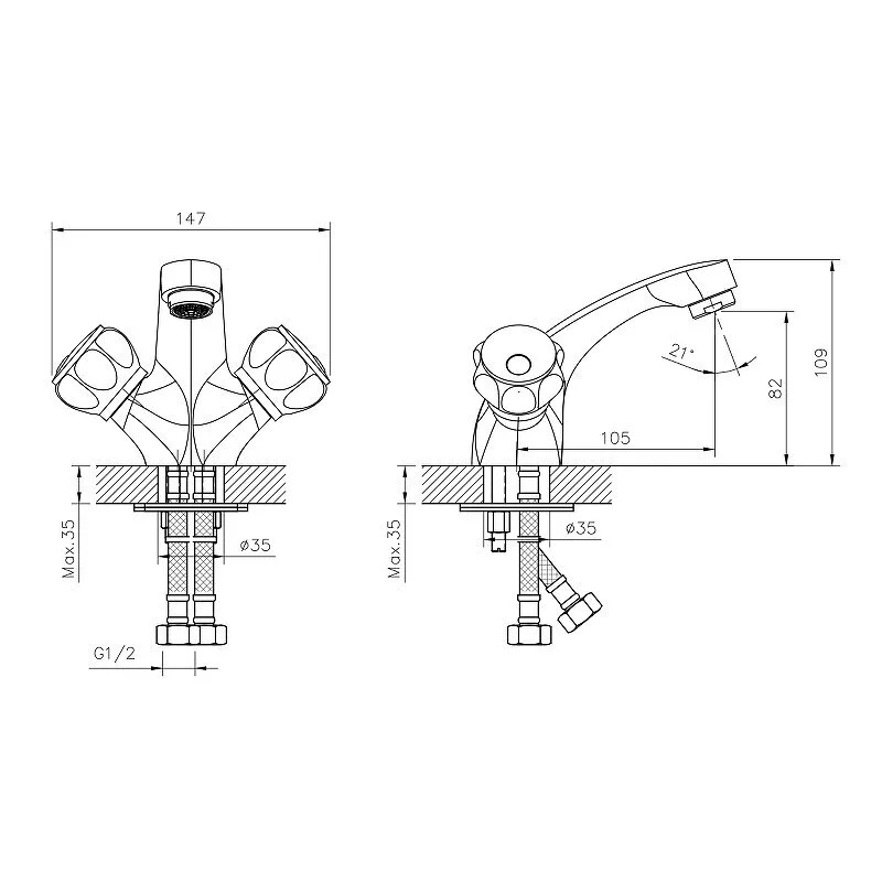 картинка Смеситель для раковины DECOROOM DR50011R 