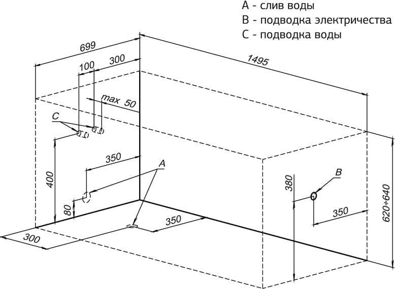 картинка Акриловая ванна Aquanet Nord 150x70 