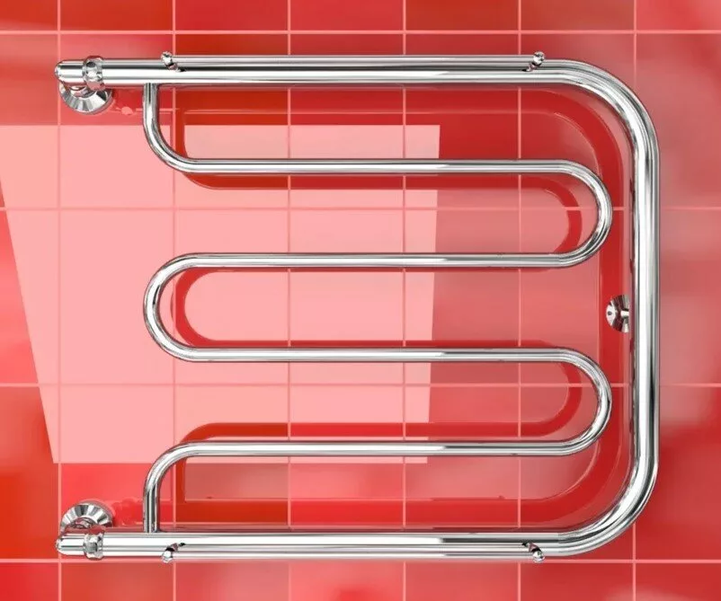 картинка Полотенцесушитель Двин D 50/50 1"-1/2" С полкой Водяной К0, Полированный (4627086011773) 