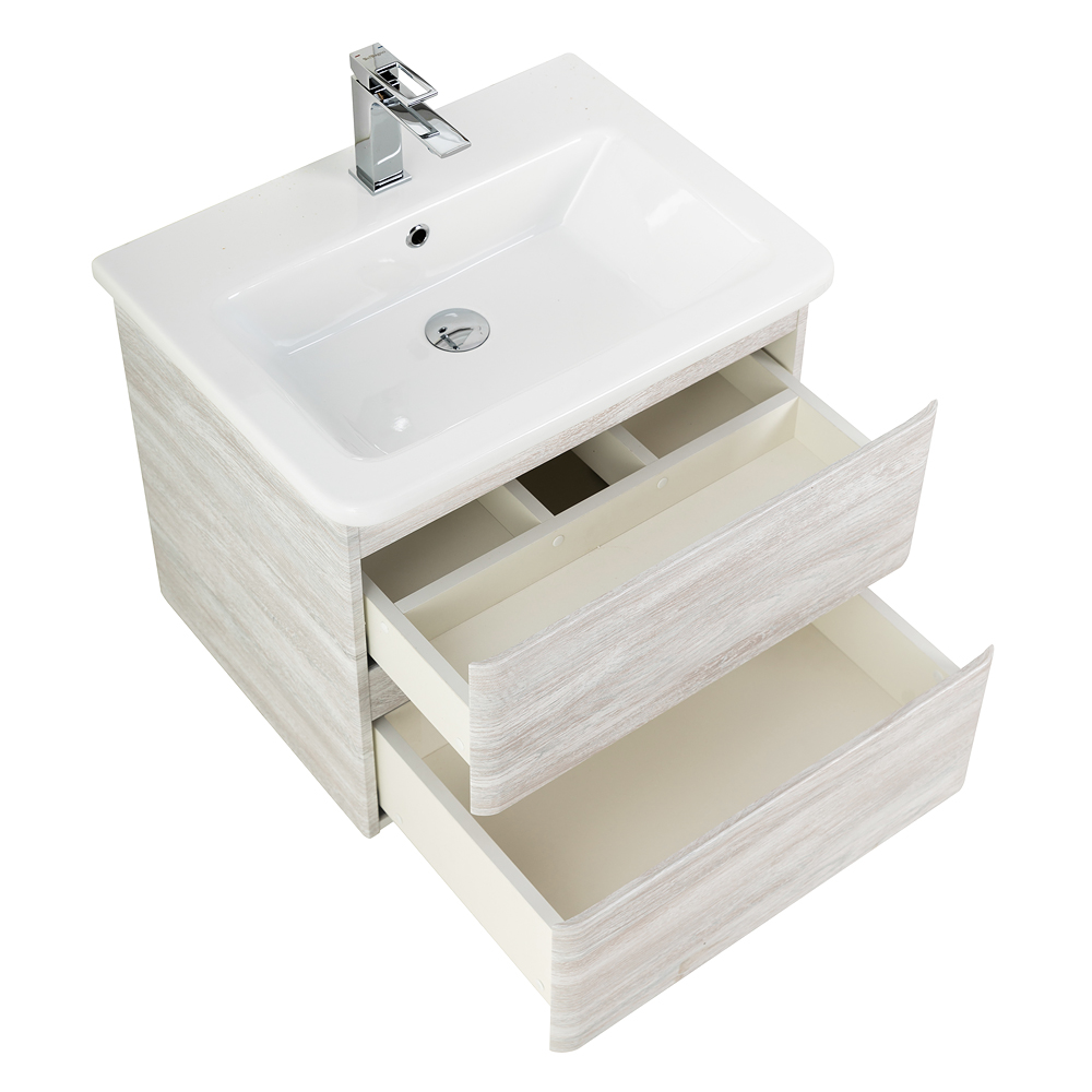фото Тумба с раковиной подвесная BelBagno ALBANO-CER 50 Rovere Vintage Bianco, раковина белая 