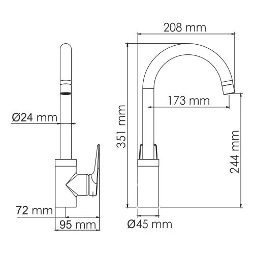 картинка Смеситель для кухни WasserKRAFT Wiese 8407 