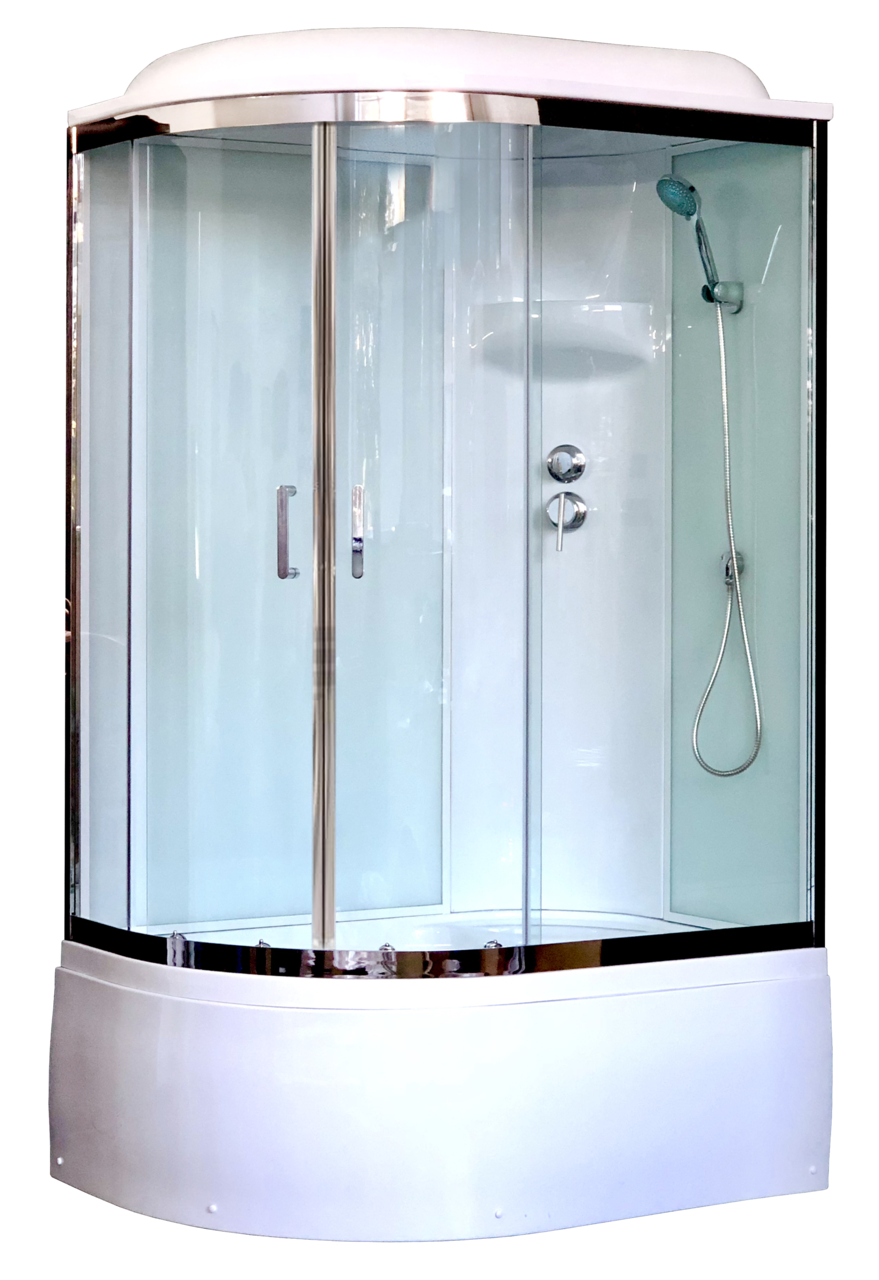 картинка Душевая кабина Royal Bath 8120BK6-WT-CH (белое/прозрачное) правая 120x80x217 