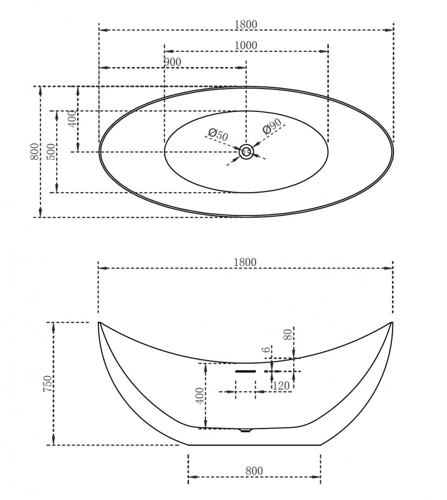 картинка Акриловая ванна ABBER AB9333 