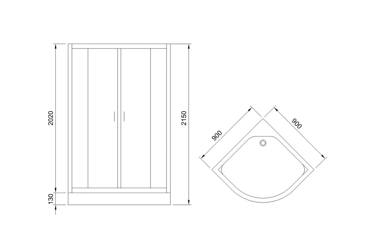 картинка Душевая кабина Royal Bath FATO RB 90HK-M-CH рифленое стекло 