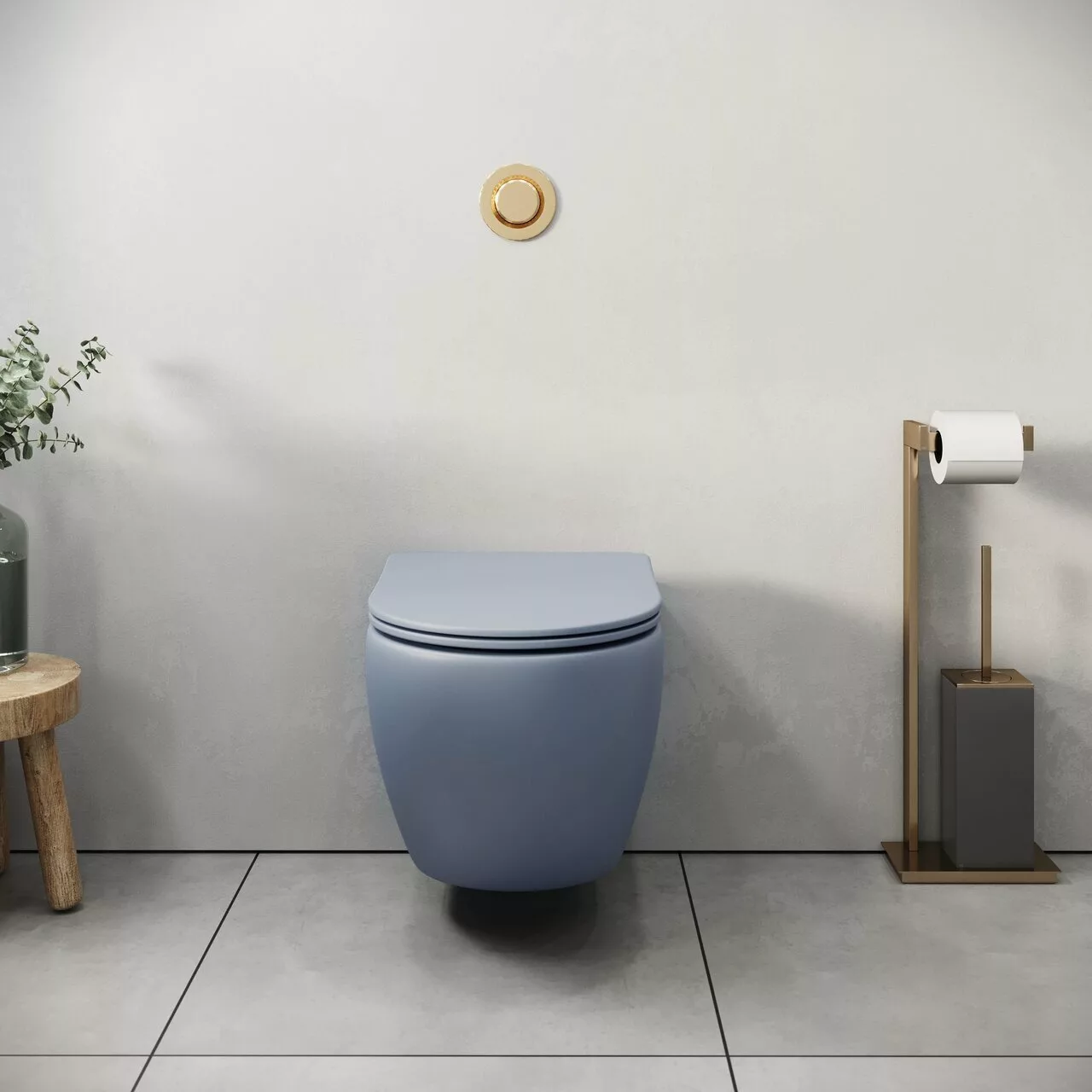 картинка Унитаз подвесной Grossman GR-4455BSMS-21 Color безободковый, голубой матовый 