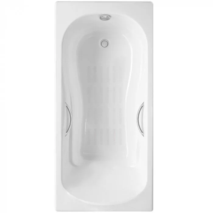картинка Ванна чугунная Delice Haiti Luxe 180х80 с отверстиями под ручки и антискользящим покрытием DLR230639R-AS с ножками и переливом DLR000017 