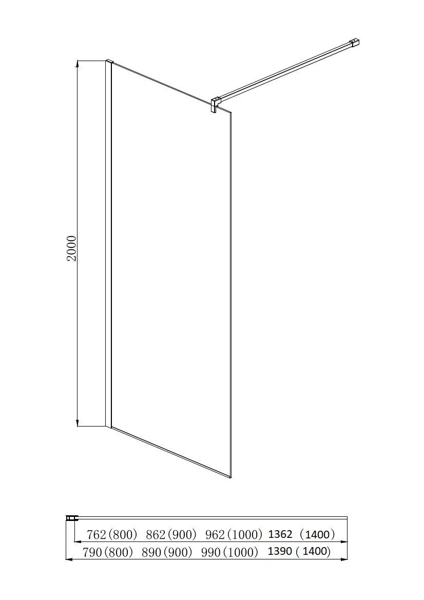фото Душевая перегородка Aquatek AQ WIW 14020CH Walk in с держателем 1400x2000 профиль хром стекло прозрачное 