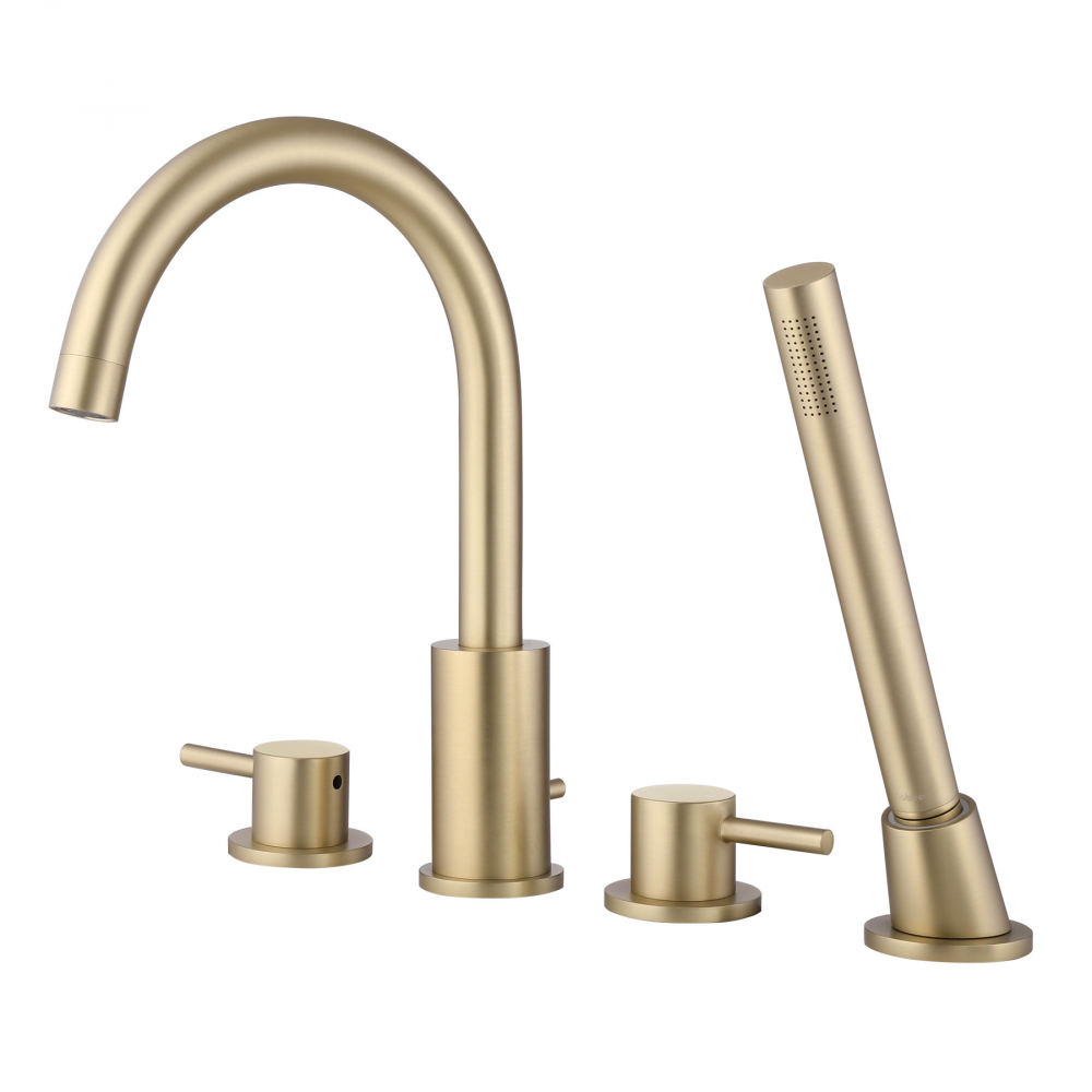 картинка Смеситель ABBER Wasser Kreis AF8113G на борт ванны золото матовое 