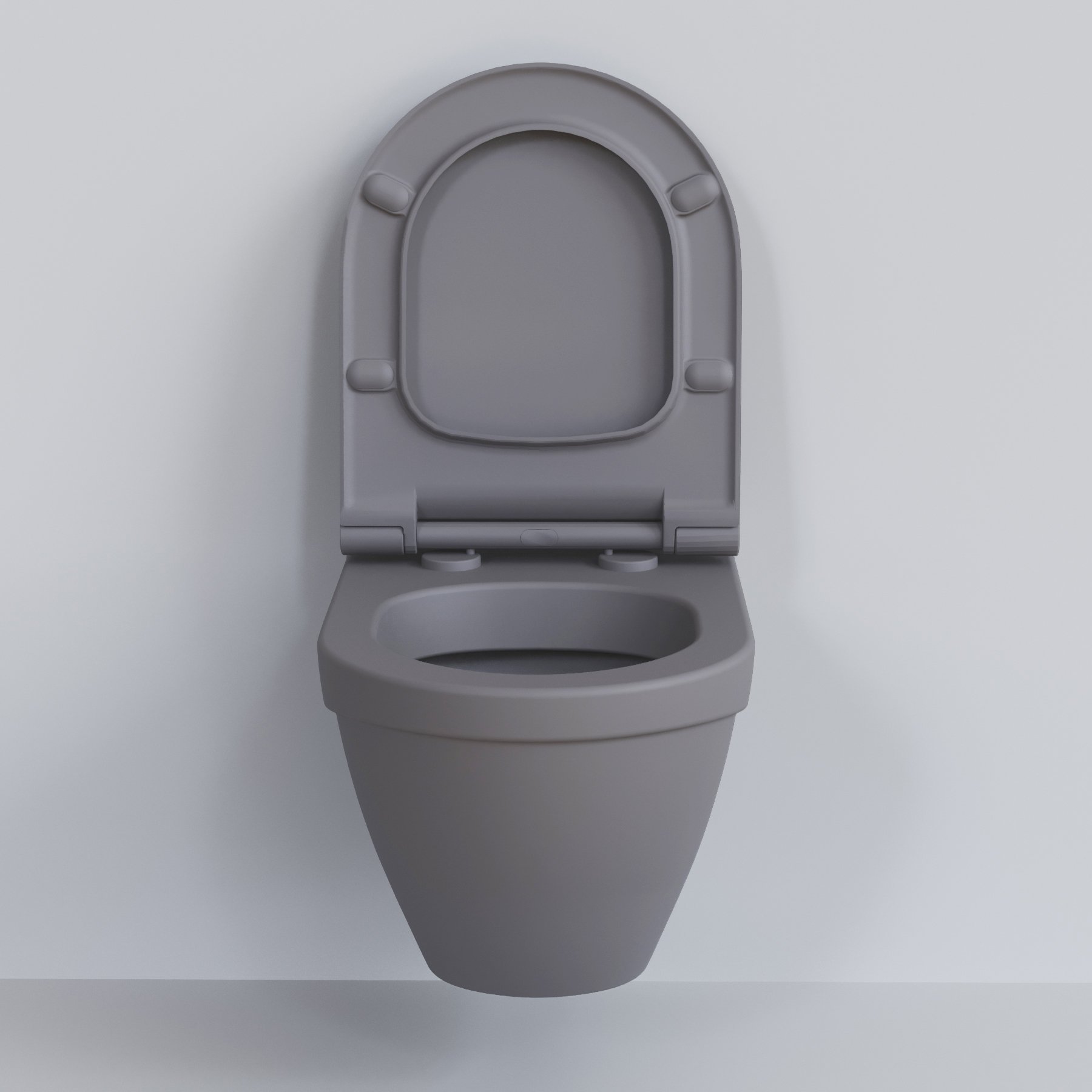 картинка Унитаз подвесной Ambassador Nord 133T20301 серый  матовый подвесной с тонкой крышкой 