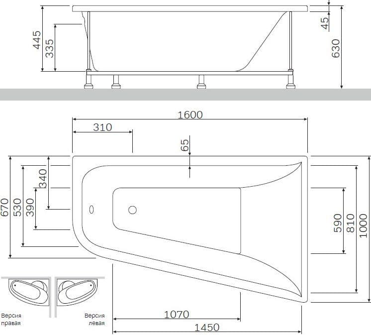 картинка Акриловая ванна AM.PM Spirit 160x100 R 