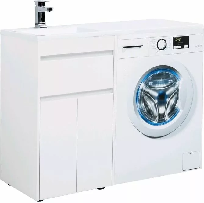 фото Тумба с раковиной Aquanet Токио 110 L белый (напольная, 1 ящик, 2 дверцы) арт. 00239204 