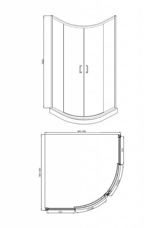 фото Душевой уголок BRAVAT BLACKLINE BS090.1201B 