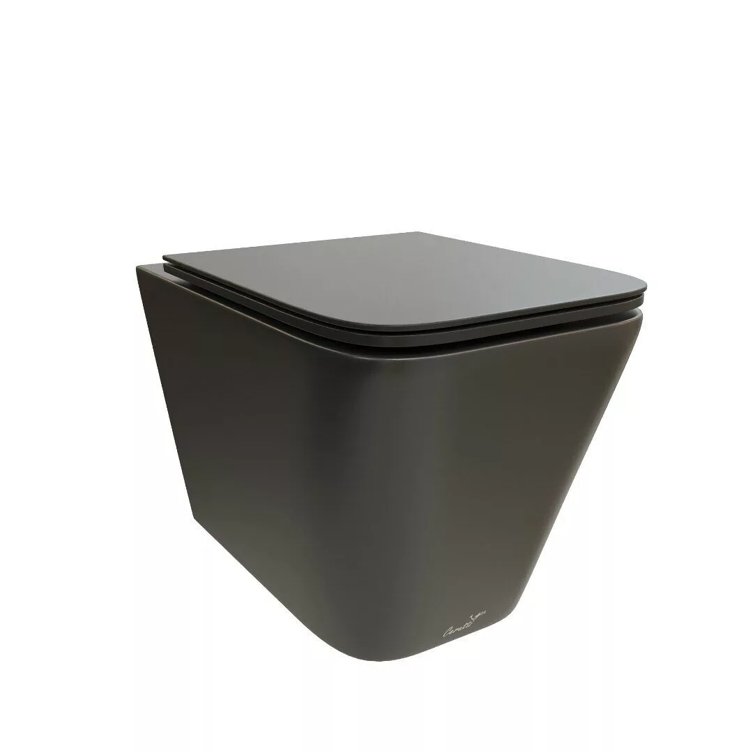 картинка Унитаз подвесной Cerutti SPA MAIELLA Aria MB безободковый, черный матовый CT9163 