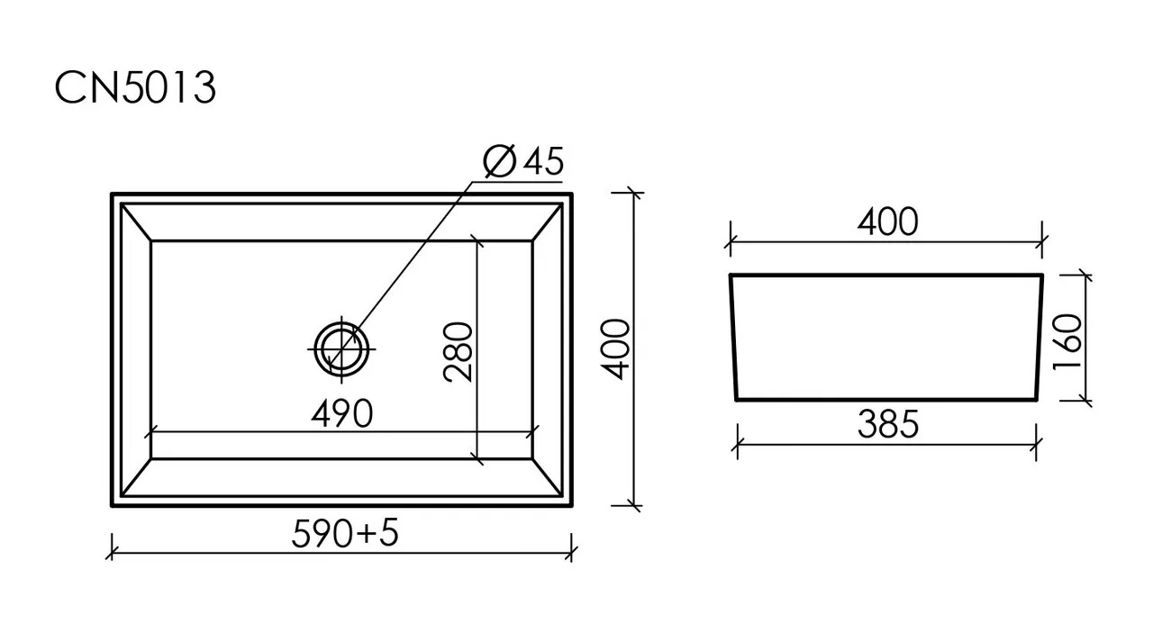 картинка Накладная раковина Ceramicanova Element CN5013 цвет белый 59х39 см 