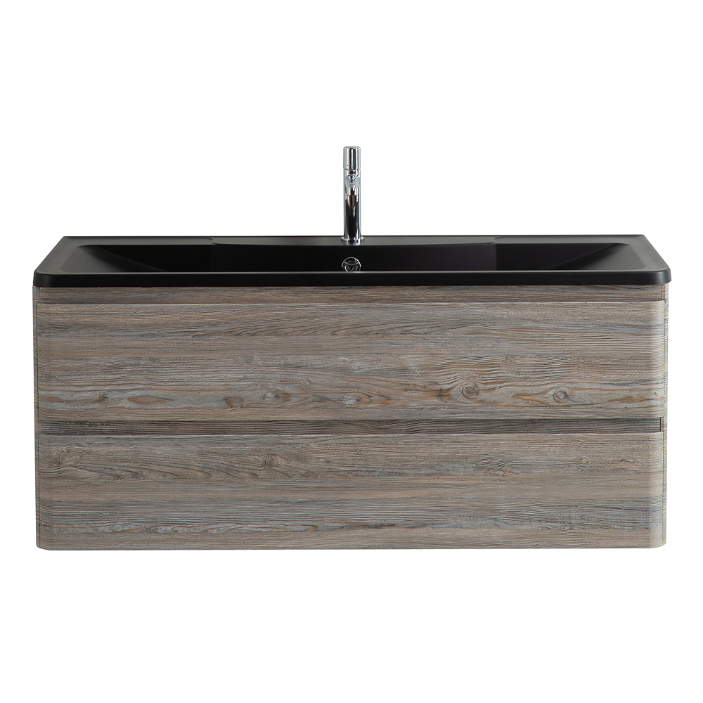 фото Тумба с раковиной подвесная BelBagno ALBANO 120 Pino Scania, раковина чёрная 