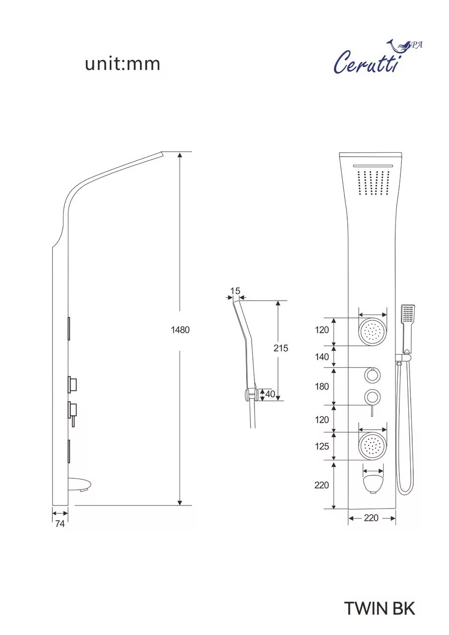 картинка Панель душевая Ceruttispa TWIN W CT9985 