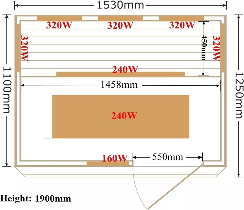 картинка Инфракрасная сауна SaunaMagic Cedar CST Medium (153х110) 