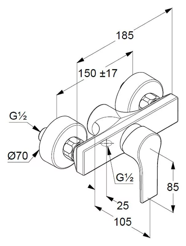 картинка Смеситель для душа Kludi Zenta SL 488700565, хром 