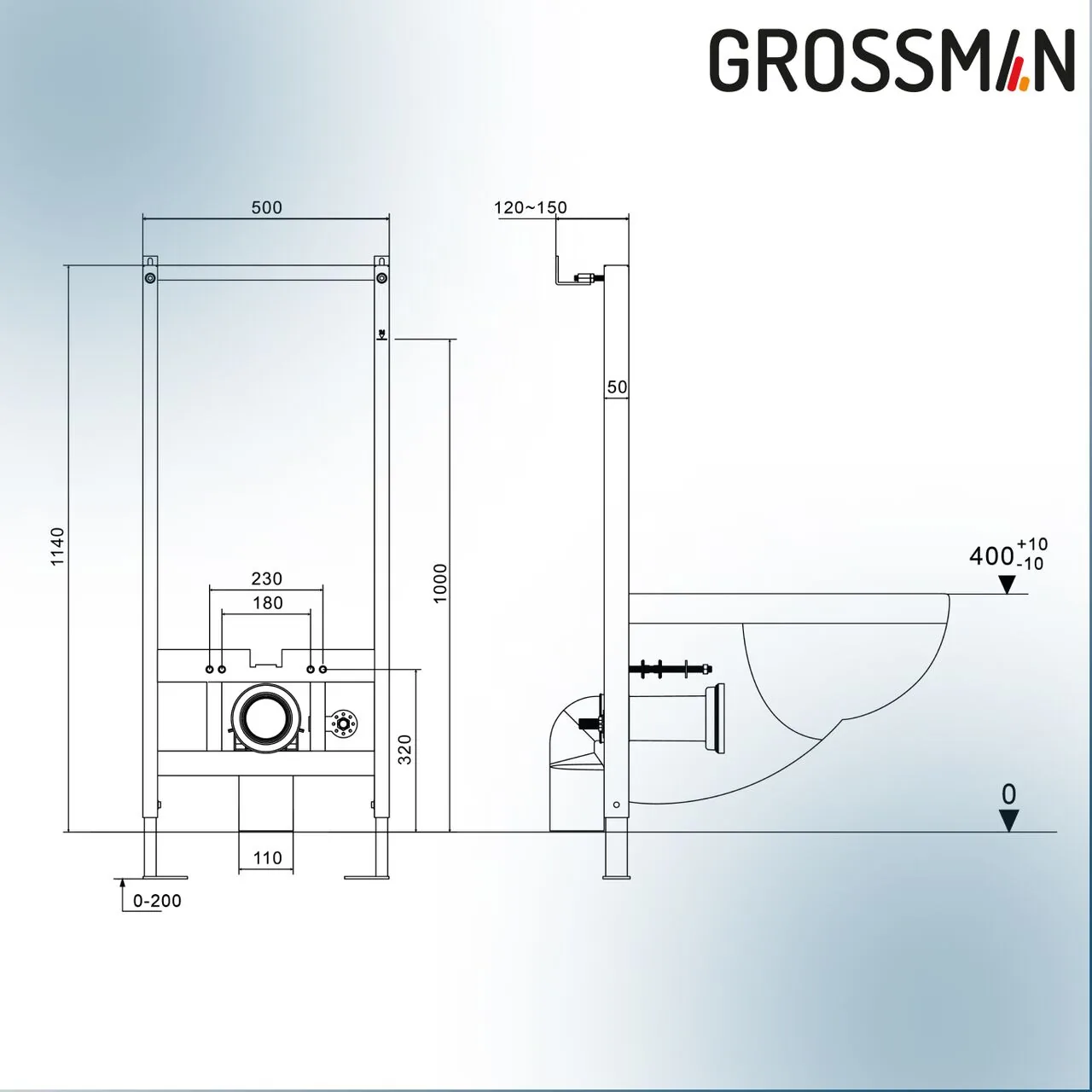картинка Комплект 2 в 1 Grossman инсталляция 901.K31.01.000 и унитаз GR-5502 impuls 