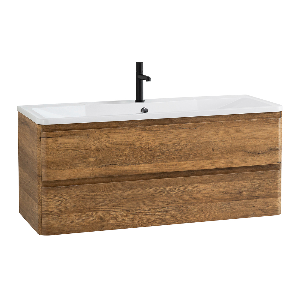 фото Тумба с раковиной подвесная BelBagno ALBANO 120 Rovere Rustico, раковина белая 