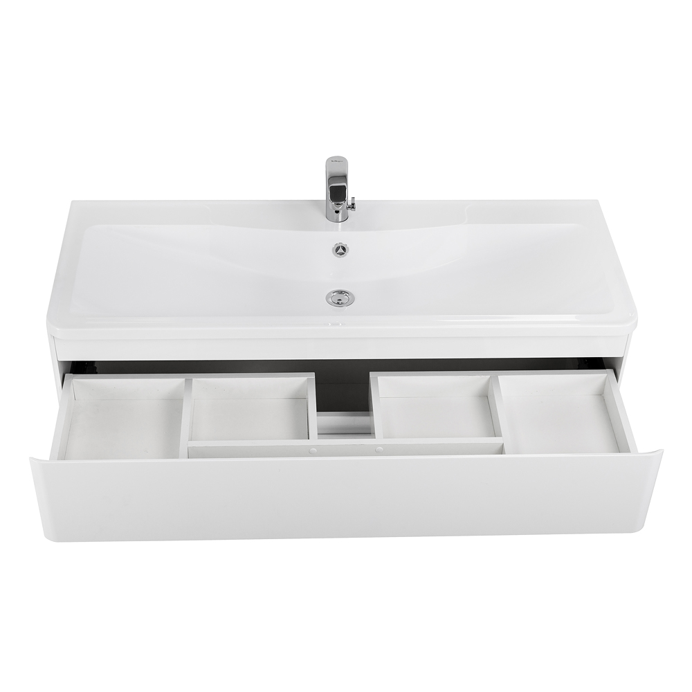 фото Тумба с раковиной подвесная BelBagno ALBANO 120 Bianco Lucido, раковина белая 