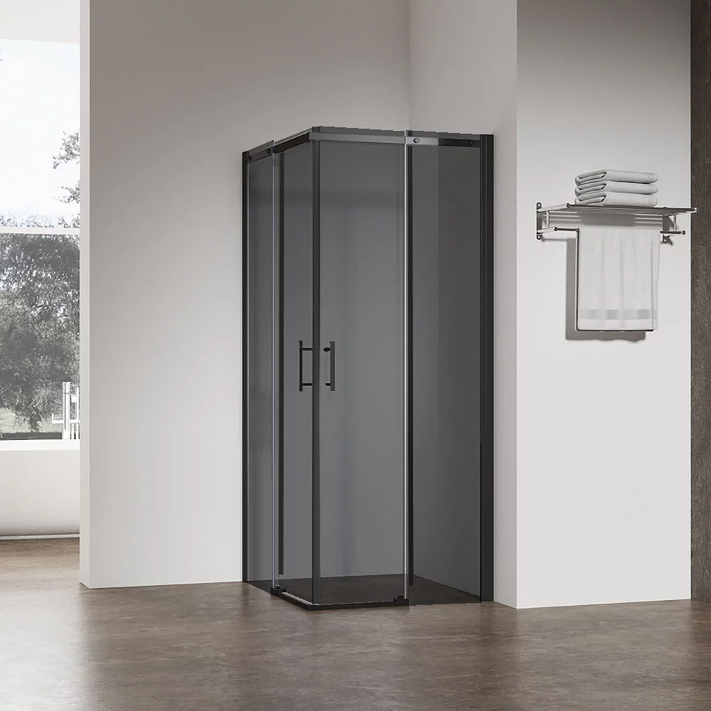 фото Душевой уголок Veconi Rovigo RV50B-11080-05-C8 1100х800х1950 черный стекло тонированное 