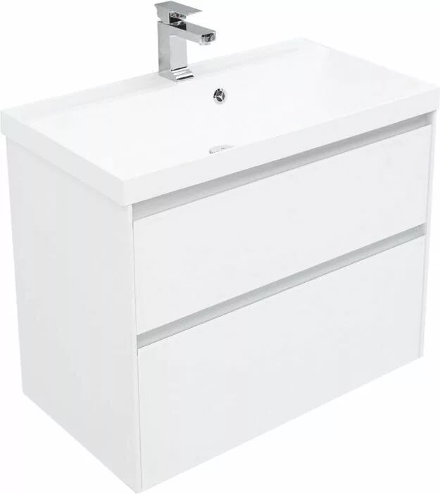 фото Тумба с раковиной Aquanet Гласс 80 белый арт. 00242524 