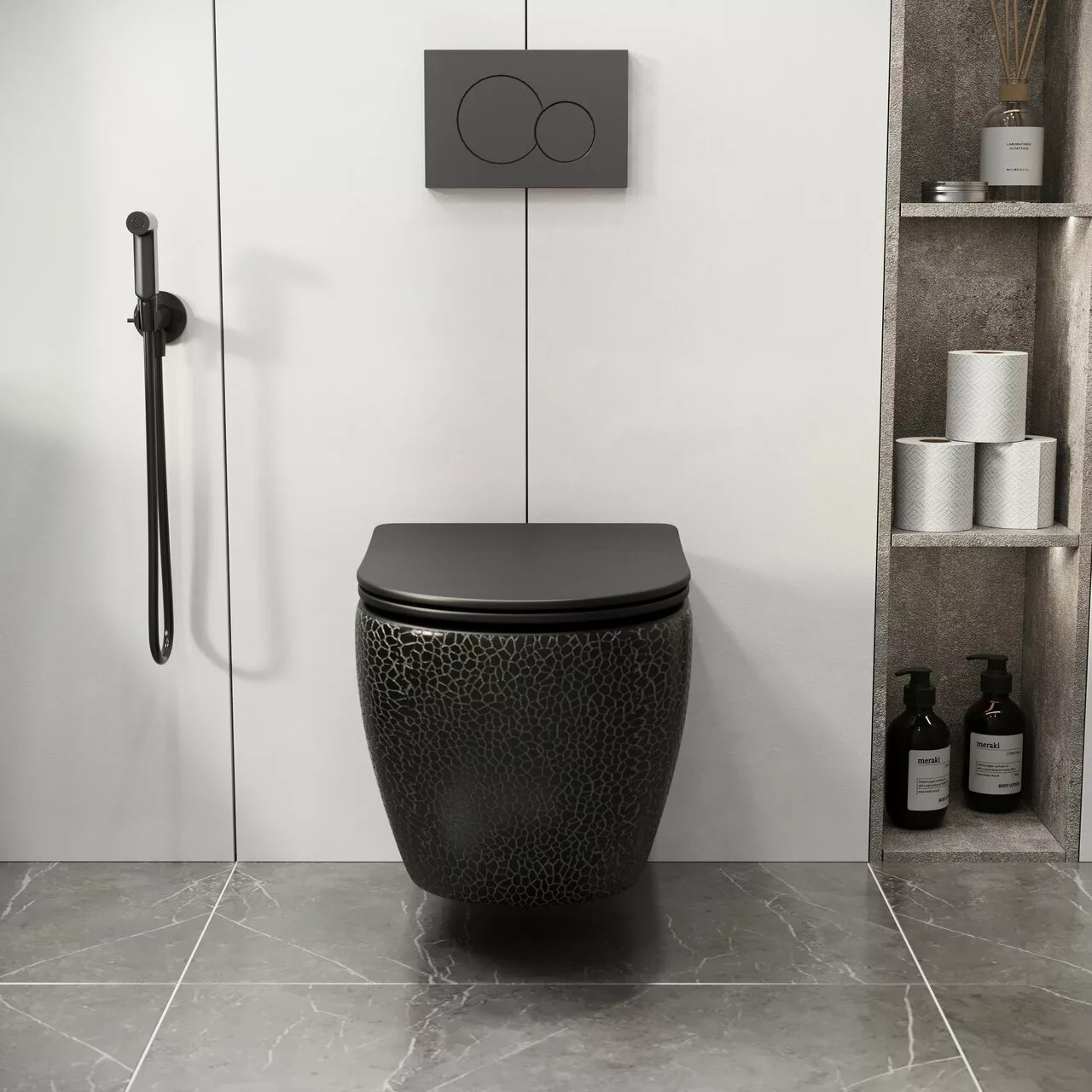 картинка Унитаз подвесной Grossman GR-4411BBLS Color безободковый, черный 